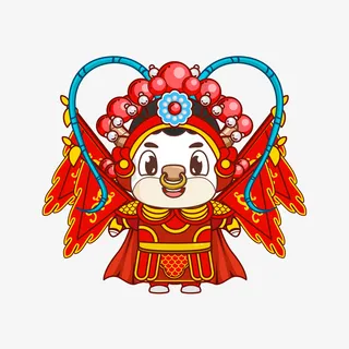 新年京剧小牛素材免抠