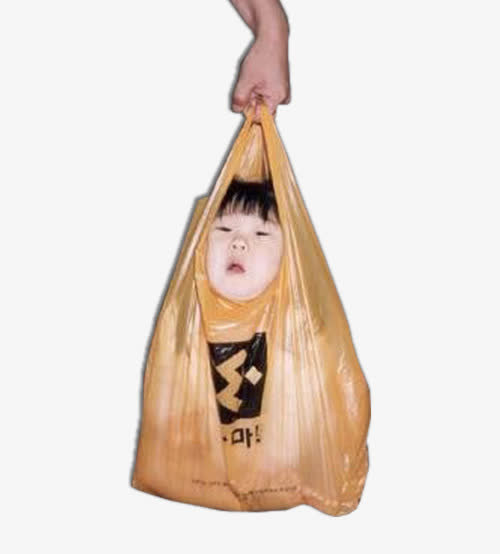 袋装小孩免抠