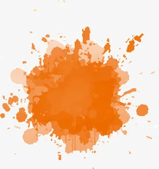 橘色墨迹免抠