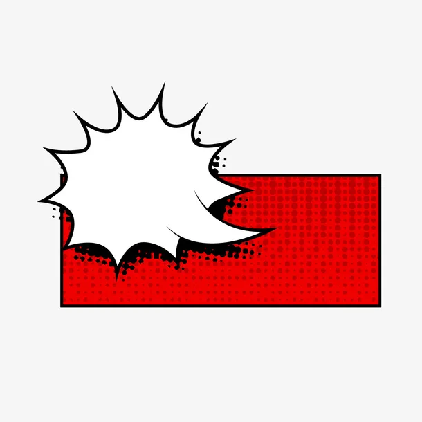 红色漫画风对话框矢量图免抠