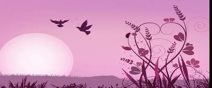 粉色手绘花朵背景高清