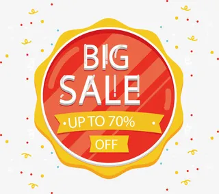 红色太阳标签免抠