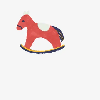 儿童木马玩具免抠
