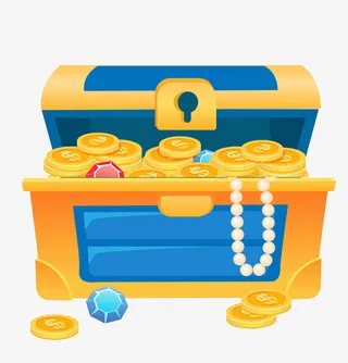 卡通打开的宝箱免抠图免抠