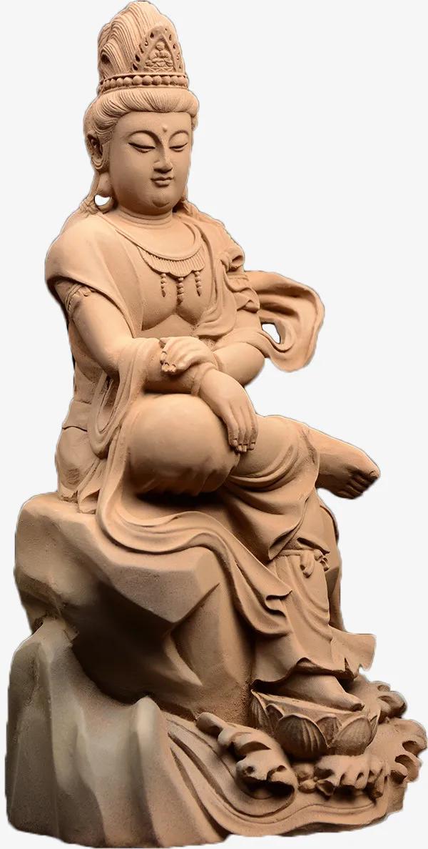 实物观音菩萨石像网页设计免抠