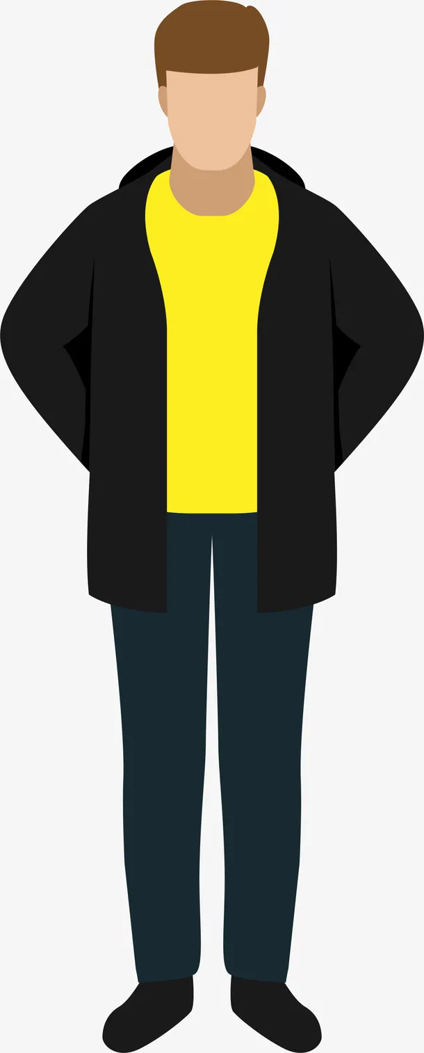 帅气小伙子人物插画免抠