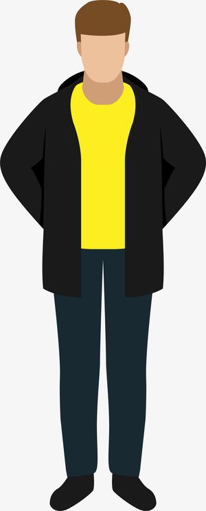 帅气小伙子人物插画免抠