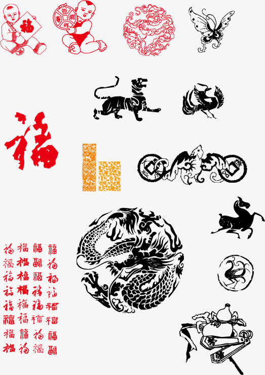 春节窗花剪纸免抠