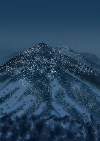 黑夜雪山插画风景背景高清