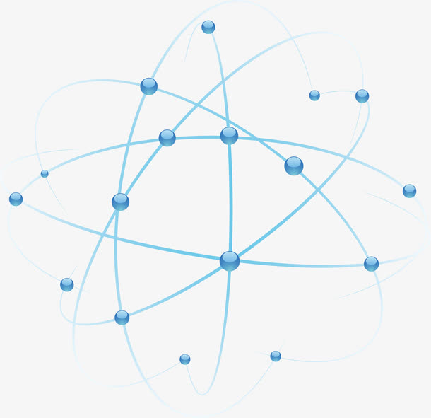蓝色分子结构图免抠