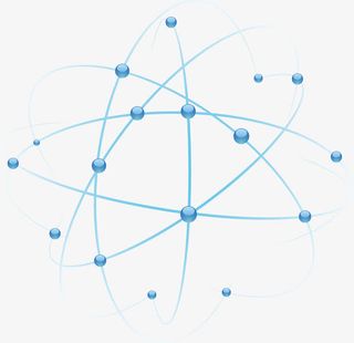蓝色分子结构图免抠
