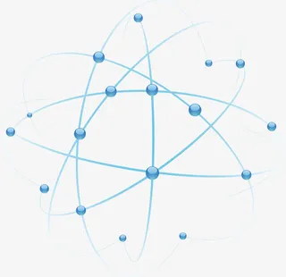 蓝色分子结构图免抠