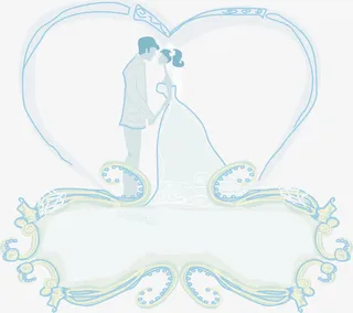 婚礼邀请函新郎新娘免抠