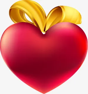 红色心形丝带礼盒免抠