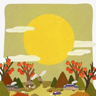 手绘柿子树免抠