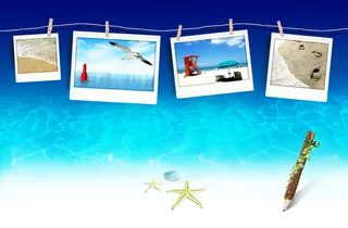 海滩风景摄影平面广告高清