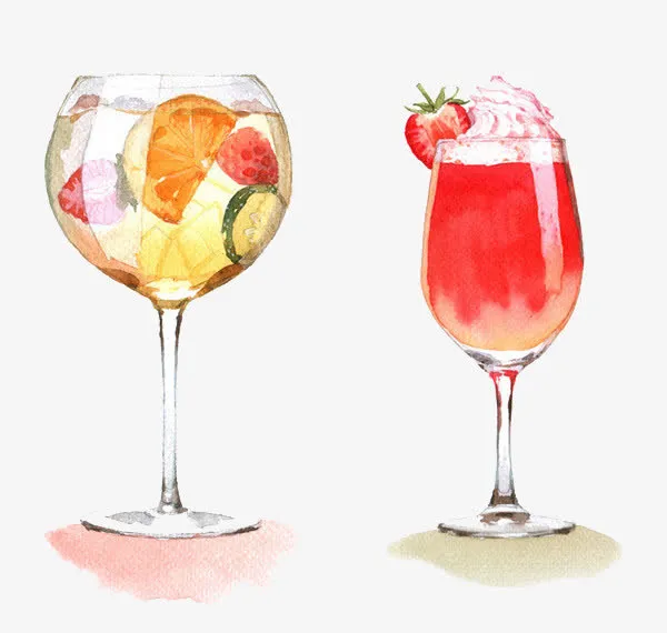 手绘鸡尾酒免抠