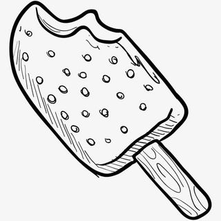 卡通手绘简笔画雪糕免抠