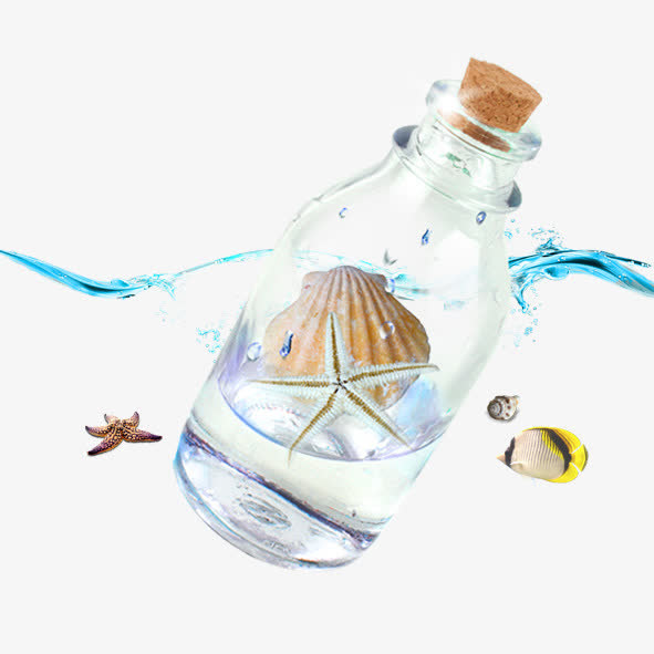 美好愿望的漂流瓶免抠