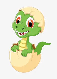 可爱孵化小恐龙免抠