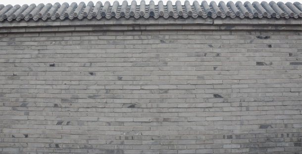 中国风深灰色古代围墙免抠