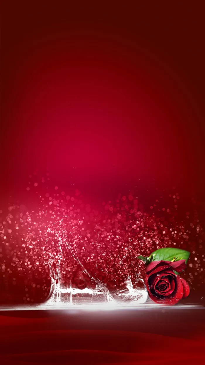 清爽渐变红色水纹H5背景高清