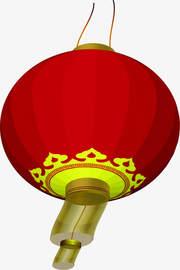 手绘红色立体灯笼免抠
