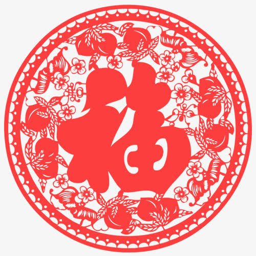 镂空福字免抠