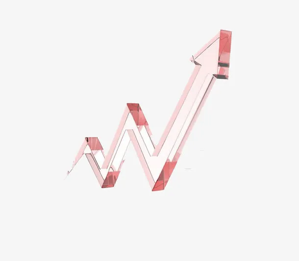 创意3D水晶立体折线图免抠