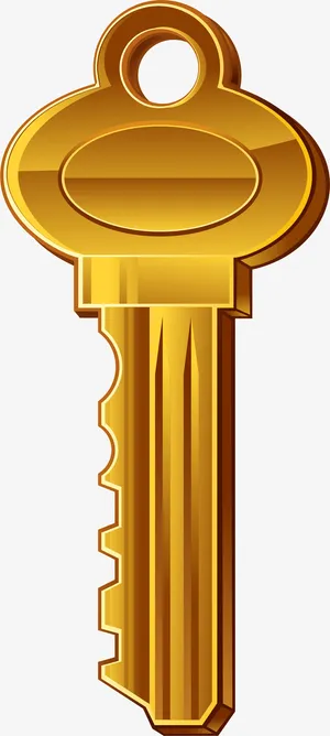 打磨的矢量纯金钥匙免抠