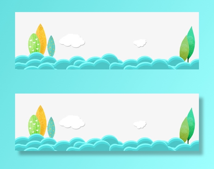 可爱卡通BANNER素材免抠手绘/卡通卡通元素