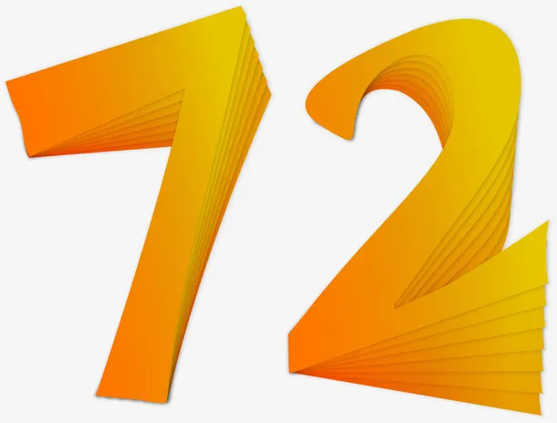 72周年文字标题免抠