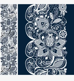 蓝色蕾丝镂空花纹图免抠