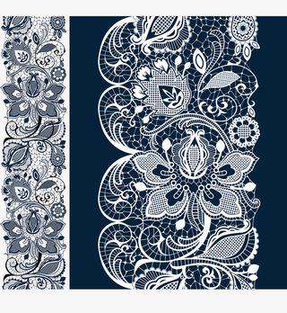 蓝色蕾丝镂空花纹图免抠