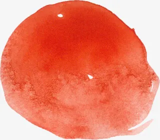 橘红色水彩效果免抠