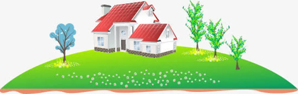 卡通春天草坪免抠