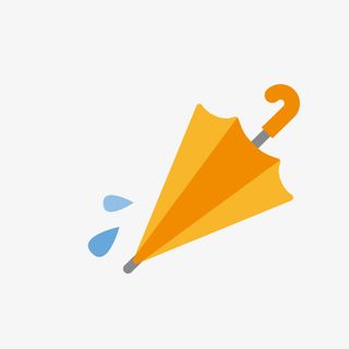 卡通橙色雨伞免抠