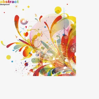 时尚炫彩花朵花纹设计免抠