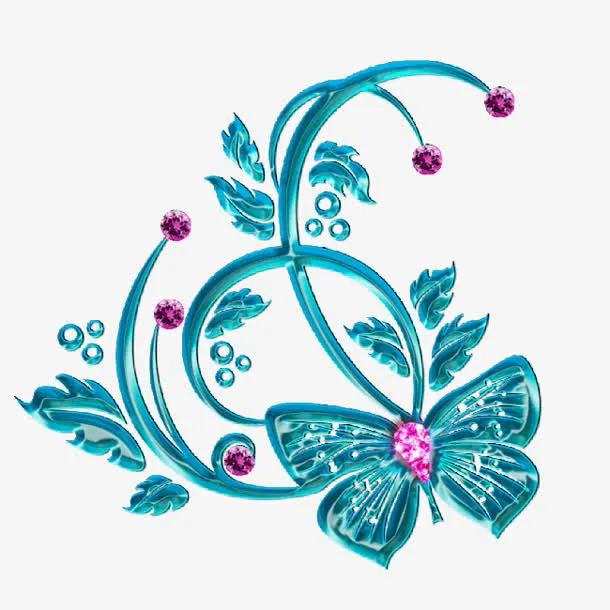 质感蝴蝶花纹免抠