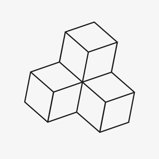 简约立体正方体堆积块免抠