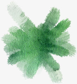 绿色清新水墨色彩免抠