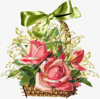 手绘花篮免抠