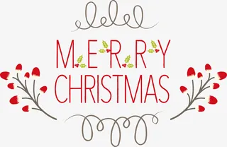 圣诞节欧式英文标签免抠