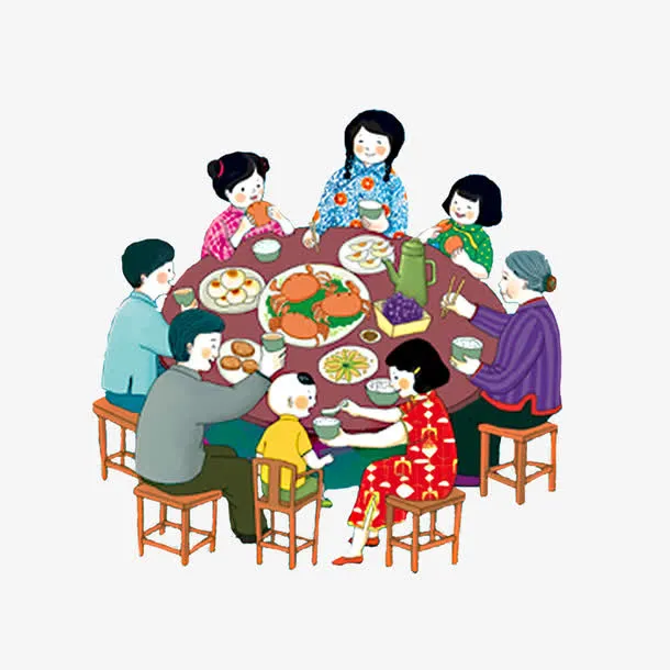 家庭团圆饭年夜饭免抠