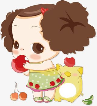 吃苹果的女孩免抠