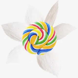 彩色螺旋棒棒糖花朵免抠