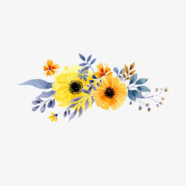 鲜花花簇矢量图下载免抠