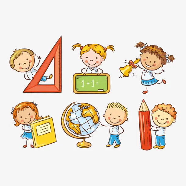 卡通学生免抠