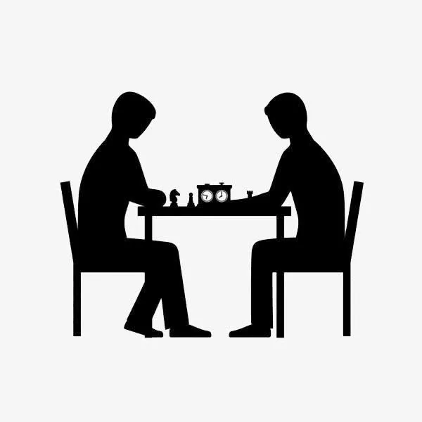 下棋的两个人免抠