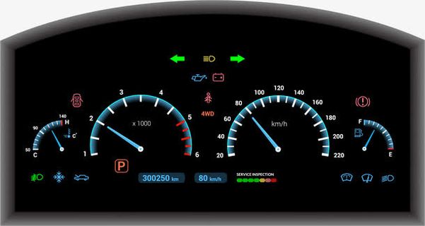 矢量黑色汽车仪表盘免抠